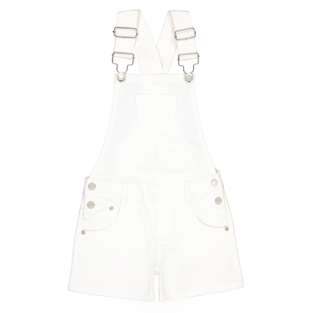 Cotton short dungarees, 3-12 years ecru 