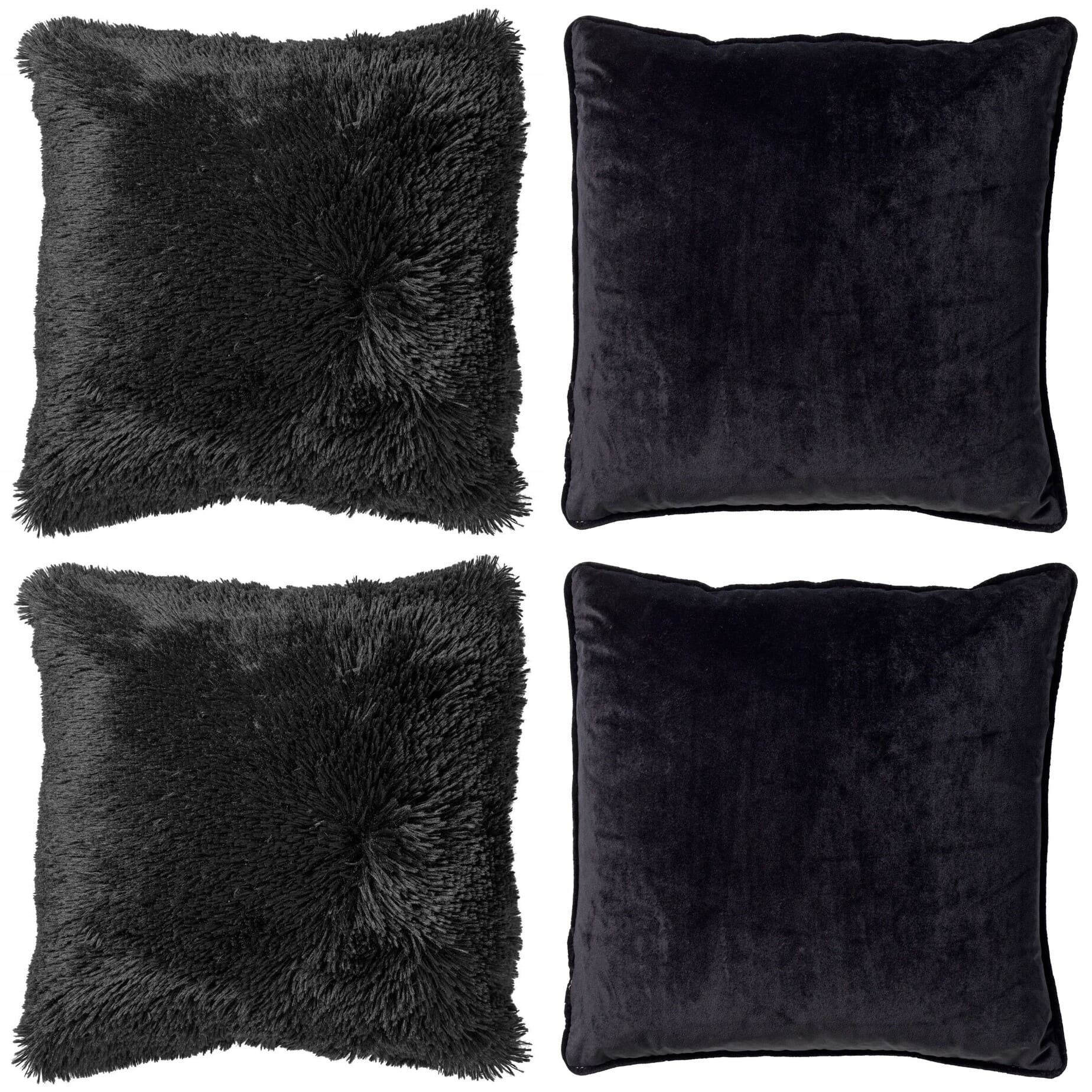 Coussins Fluffy & velours (Lot de 4), DUTCH DECOR