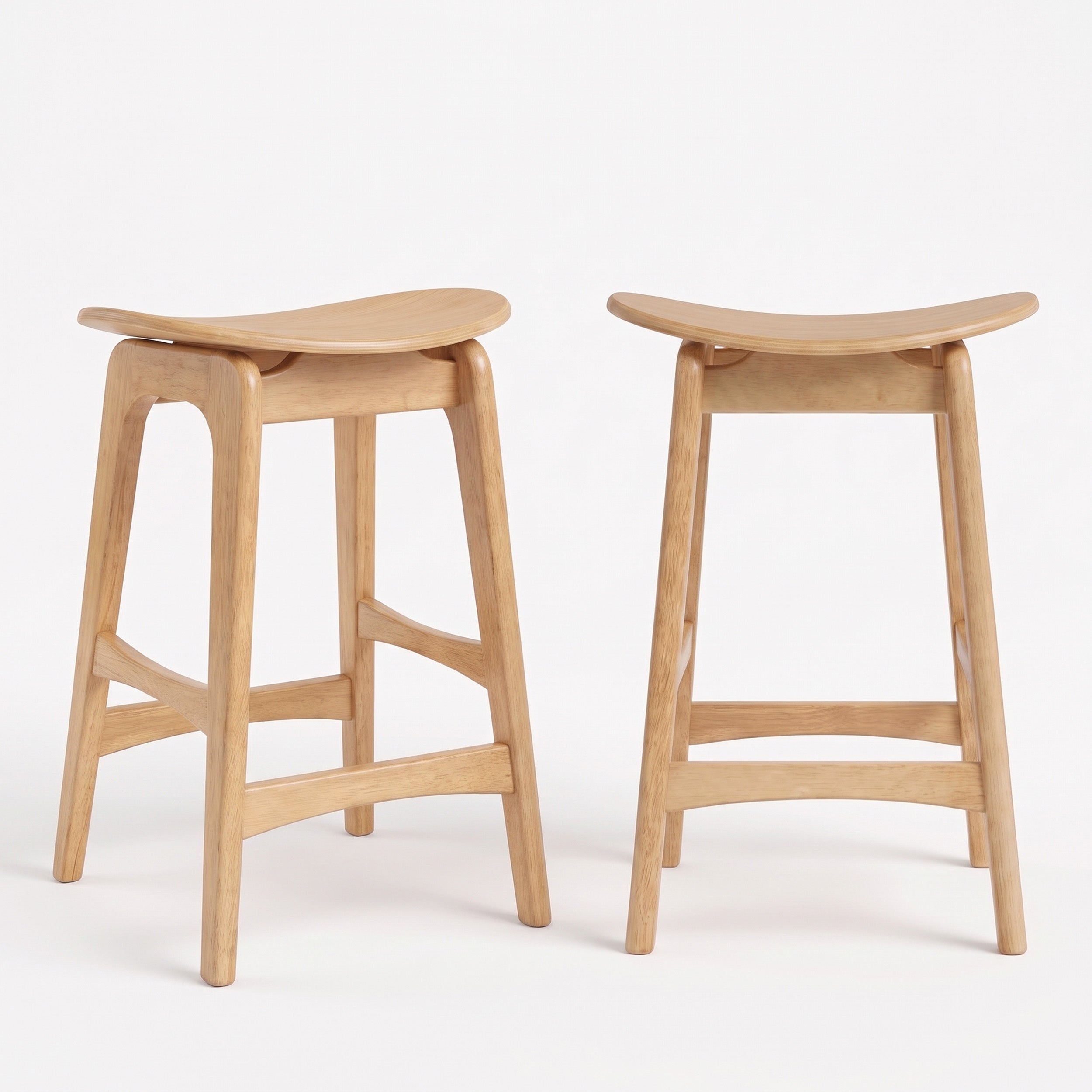 Lot de 2 tabourets de bar en bois 63 cm - JUDE, MAISON PAVANE