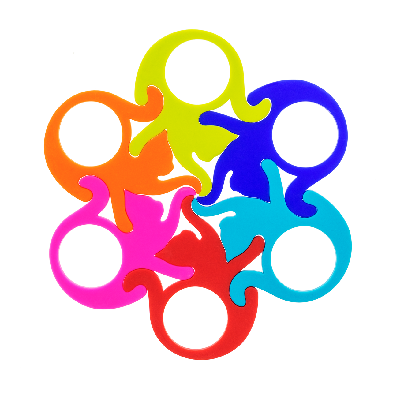 Set de 6 ronds de serviettes Entrechats Happy Rings, PYLONES