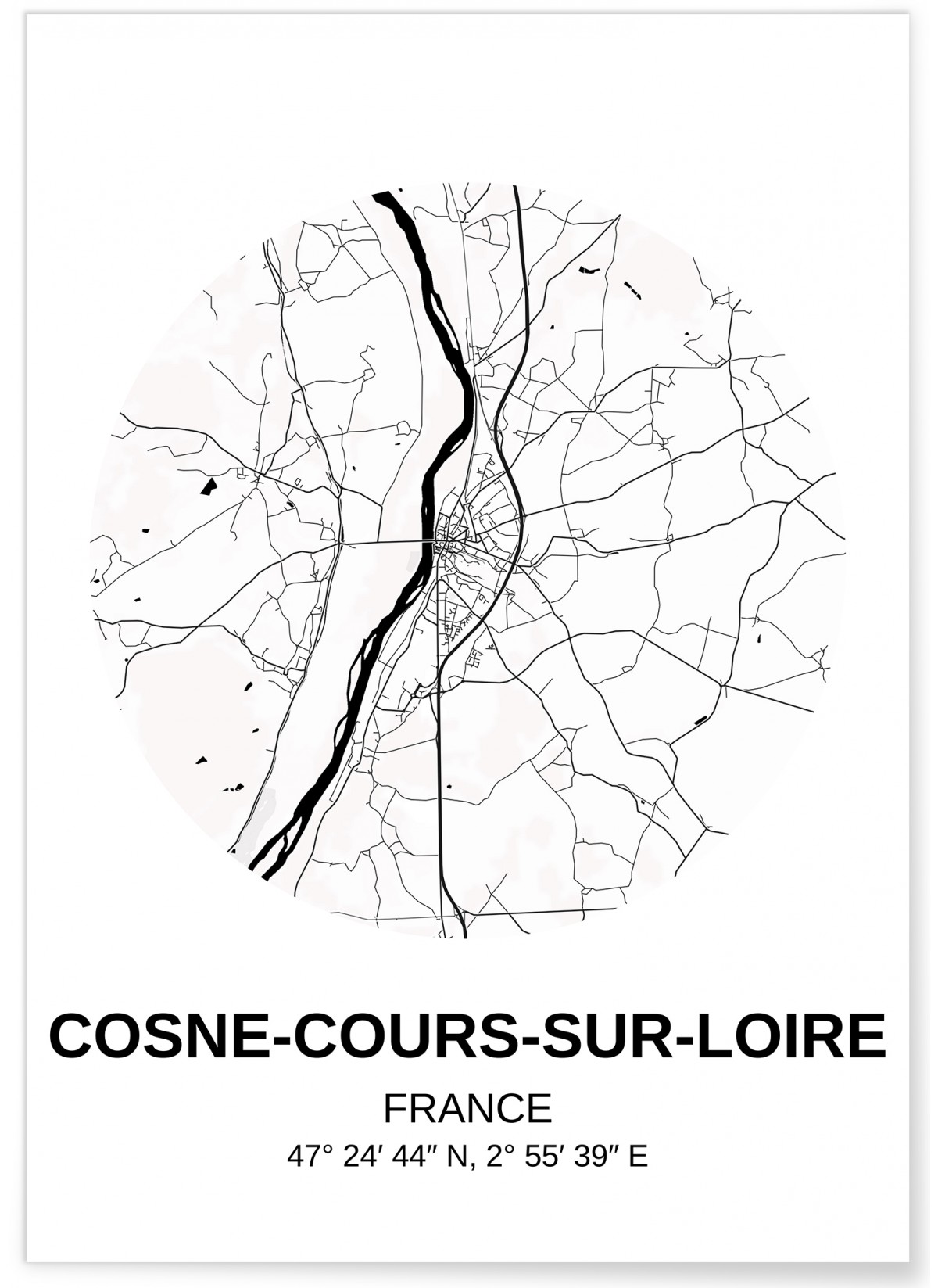 Affiche Carte Cosne-Cours-sur-Loire, L'AFFICHERIE