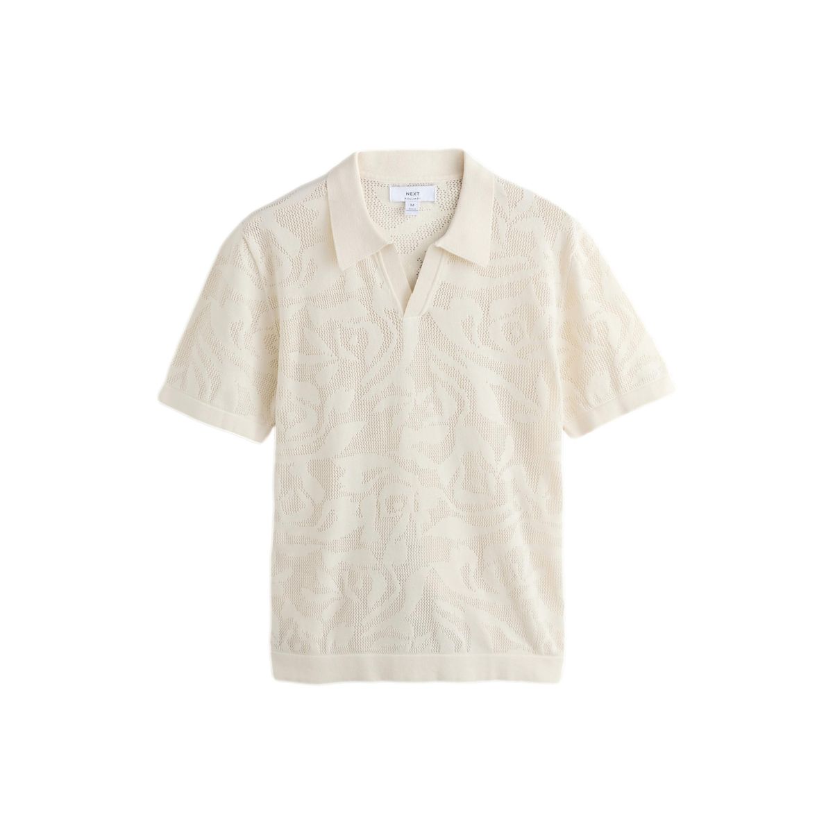 Polo standard en pointelle à fleurs, NEXT