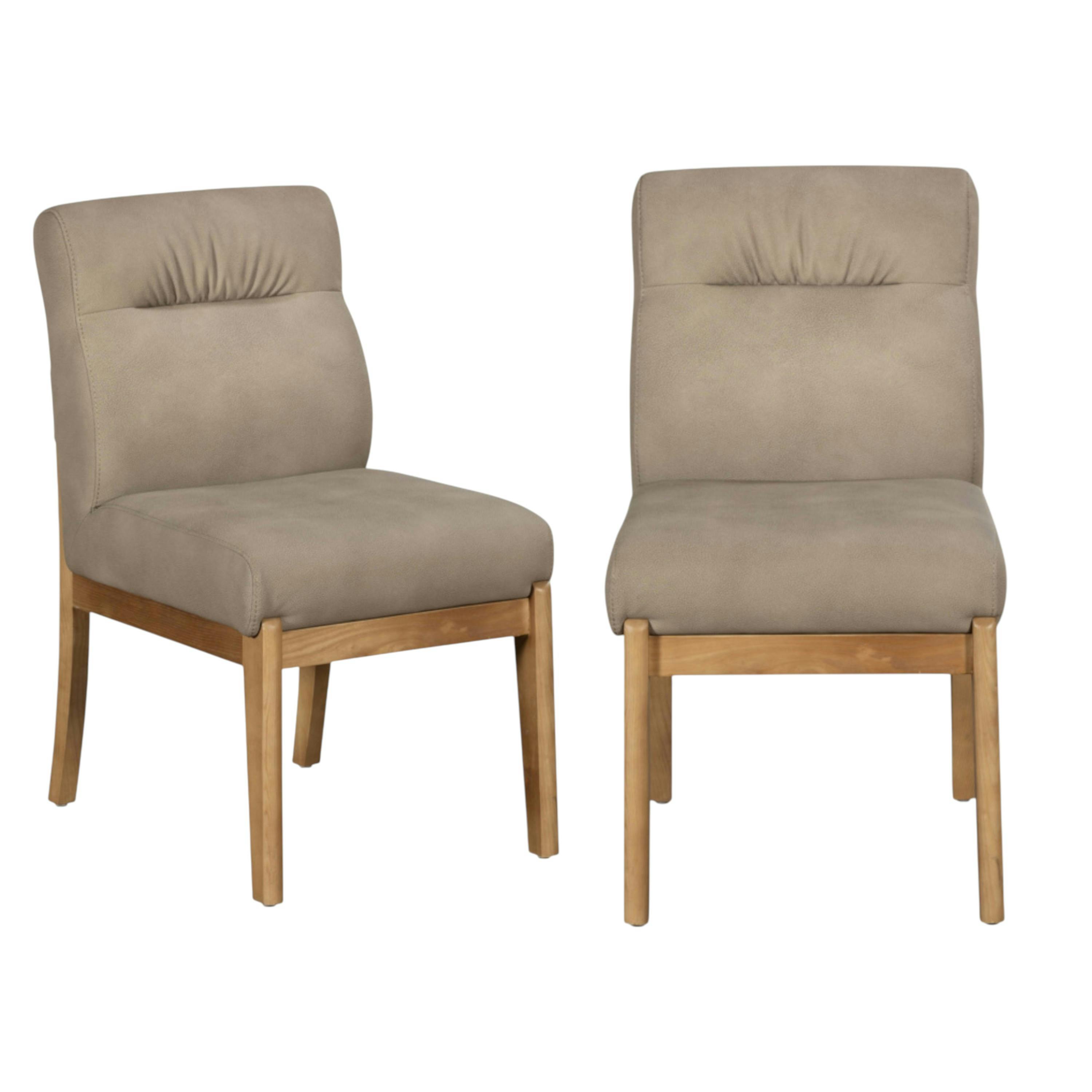 Chaise salle à manger taupe confort, pieds bois clair (lot de 2) NEXA, PIER IMPORT