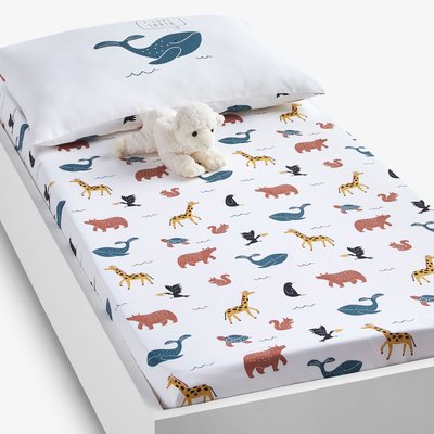 Animals 100% Organic Cotton Fitted Sheet LA REDOUTE INTERIEURS