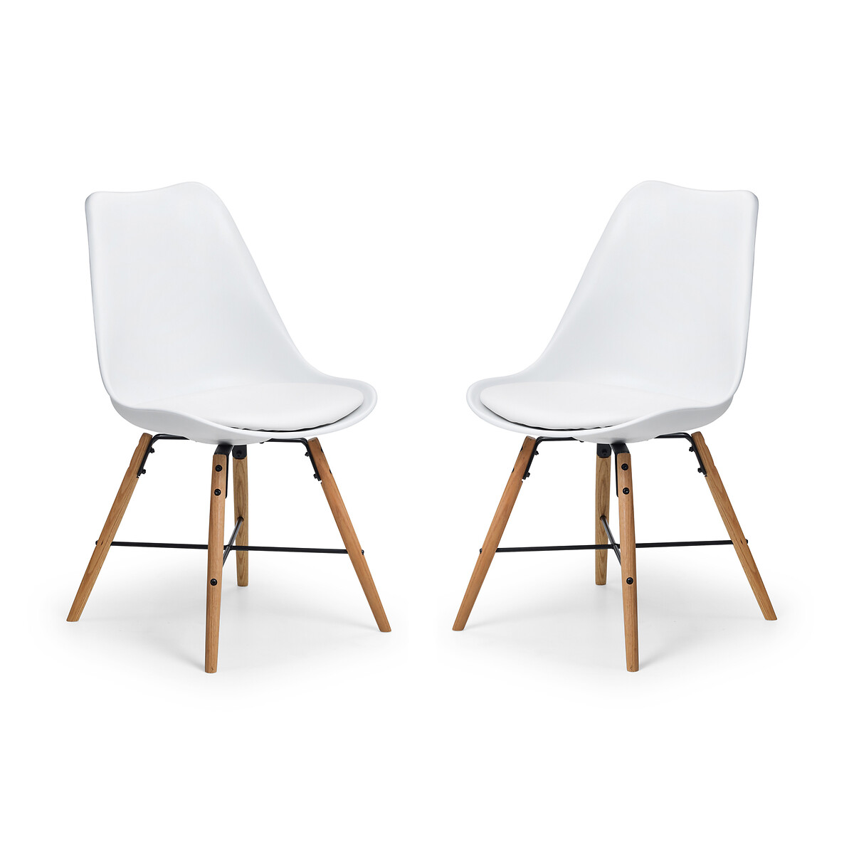 Novie Scandi Dining Chairs with Oak Legs (Set of 2), SO'HOME