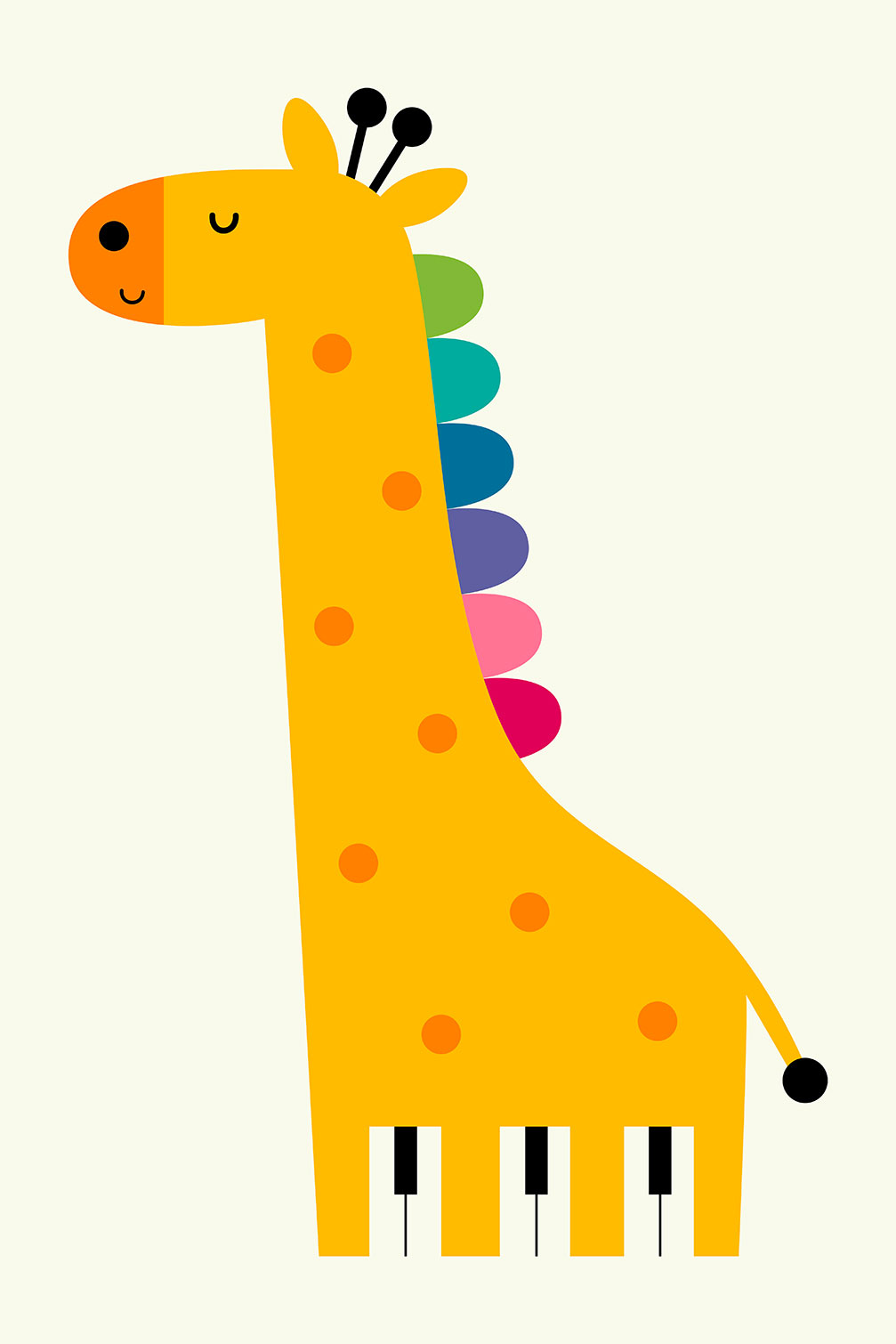Tableau girafe colorée, HEXOA