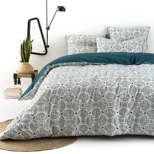 Bettbezug Keyiah aus reiner Baumwolle blau/grün bedruckt LA REDOUTE INTERIEURS