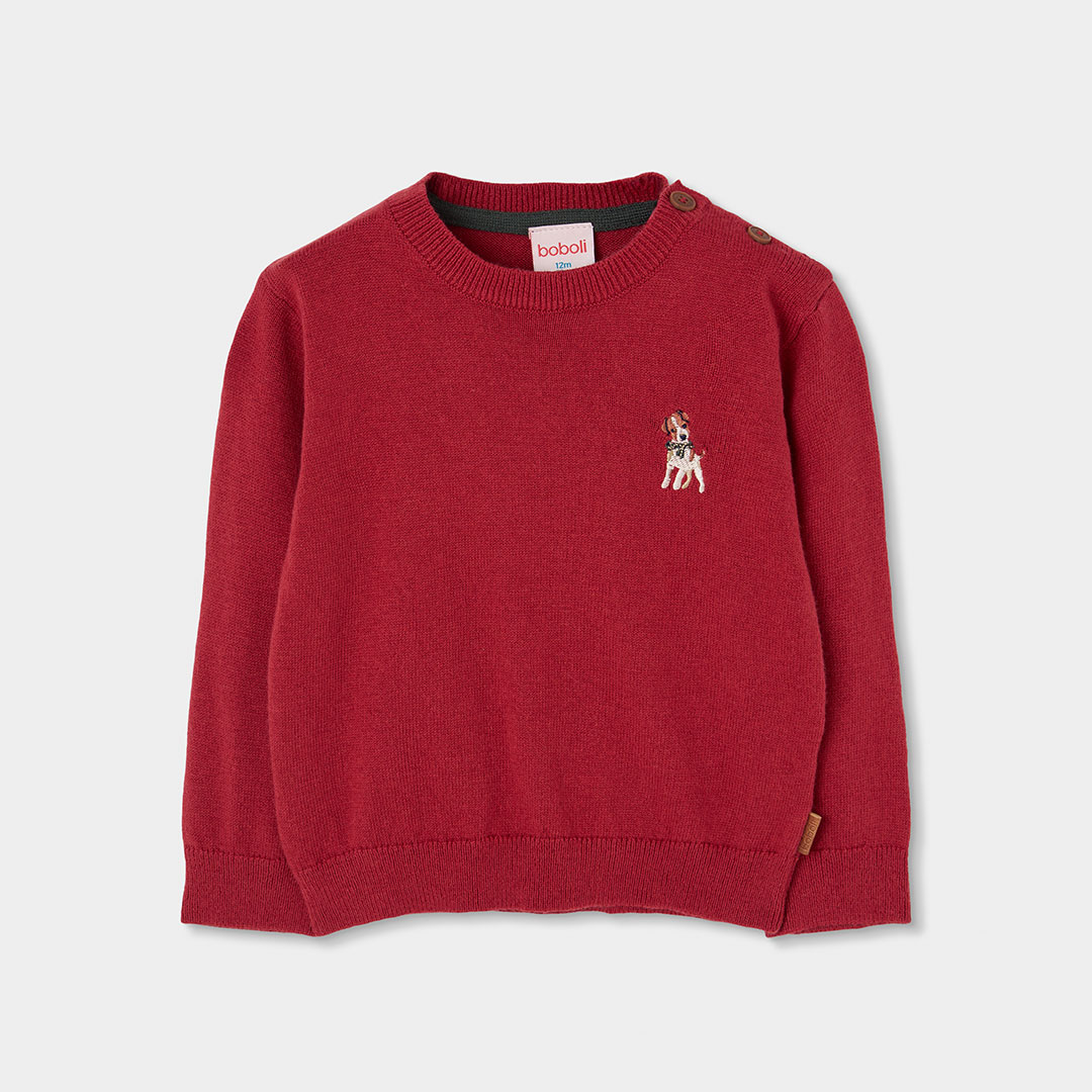 Pull garçon avec broderie chien, BOBOLI