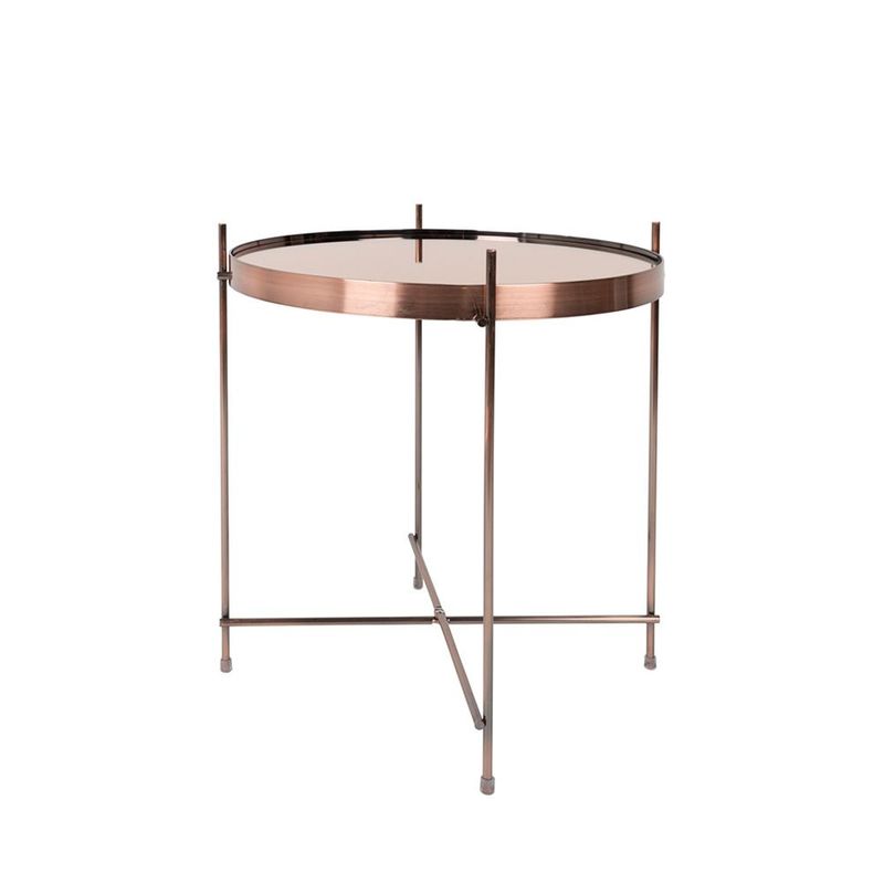 Table de Salon rectangulaire FineBuy Design Table Verre métal 48 x 46 x 36 cm Noir/Cuivre Ensemble de 2 Table Basse en Verre Table Table du canapé Moderne