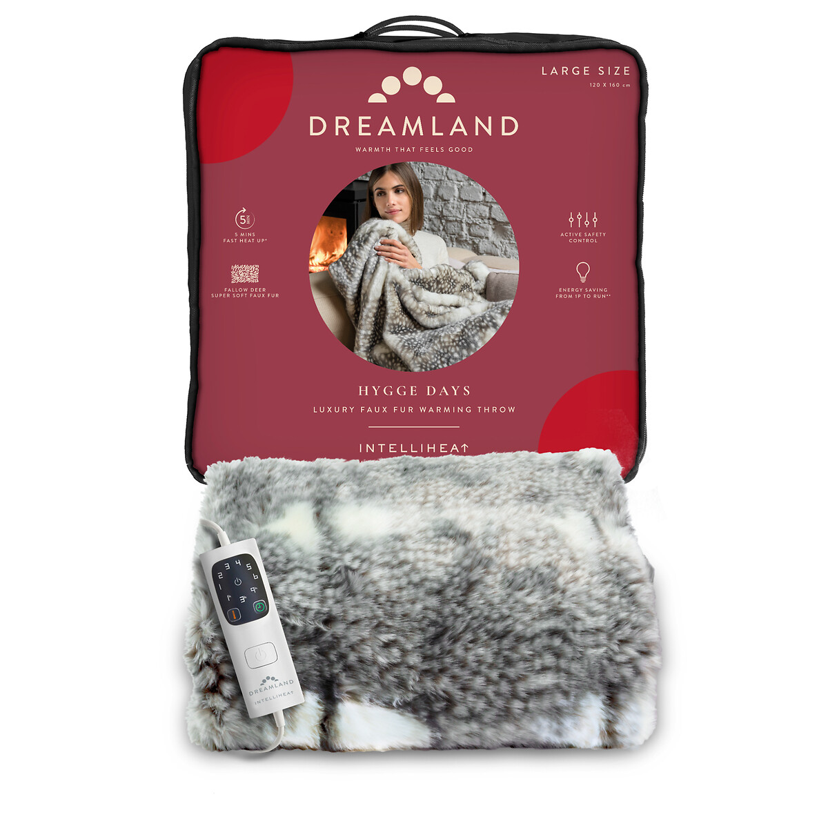 Luxury warming throw fallow dear 120x160cm, multi-coloured, Dreamland | La  Redoute