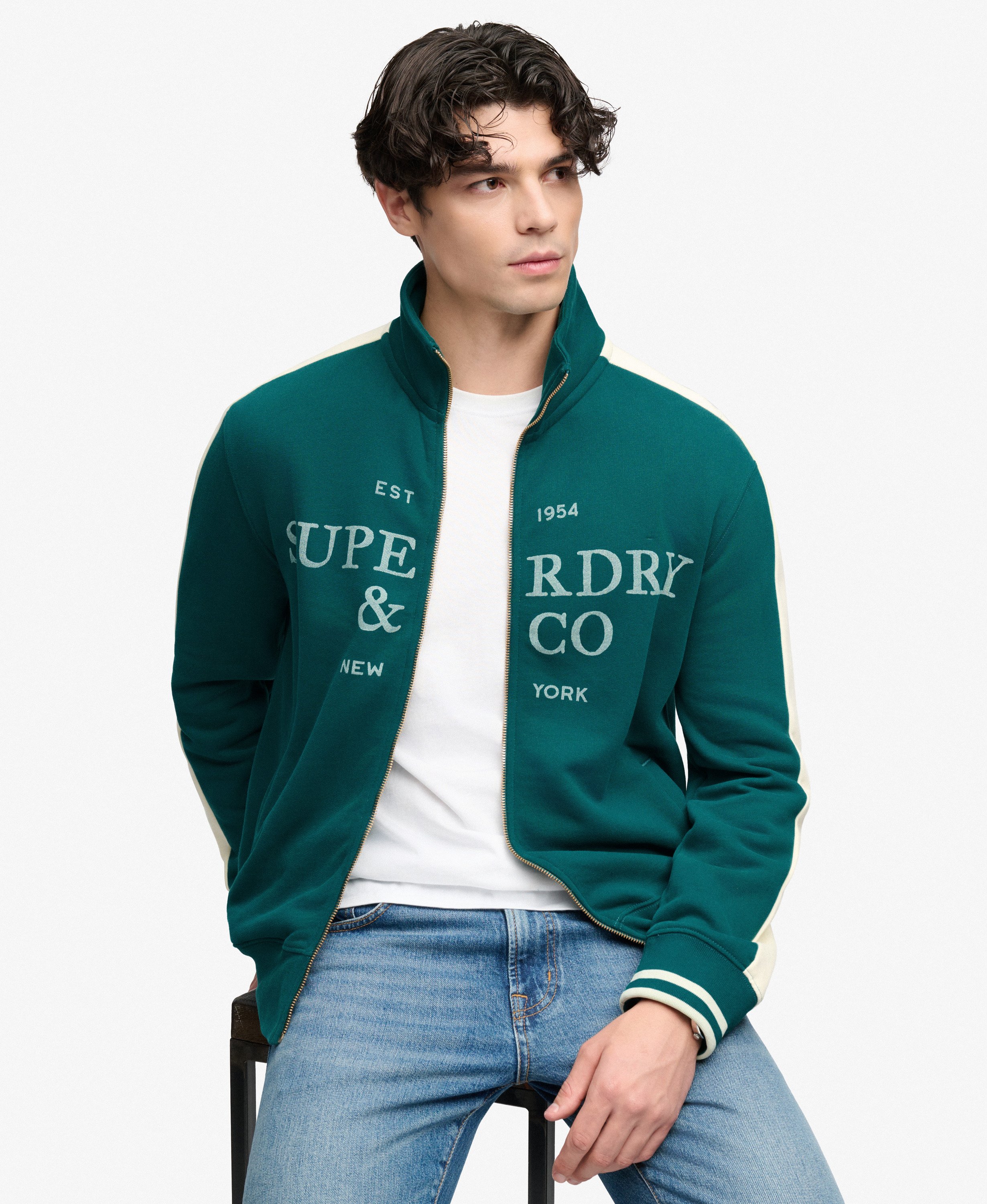 Veste Track Company Logo Coupe Décontractée, SUPERDRY