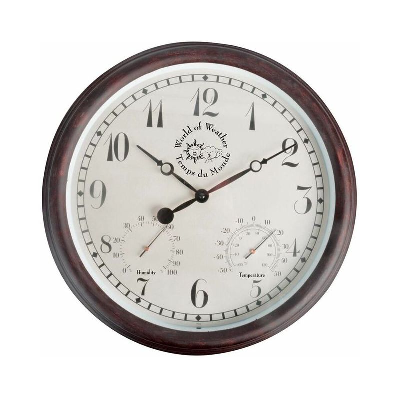 Horloge thermomètre hygromètre extérieure Couleur brown World Of