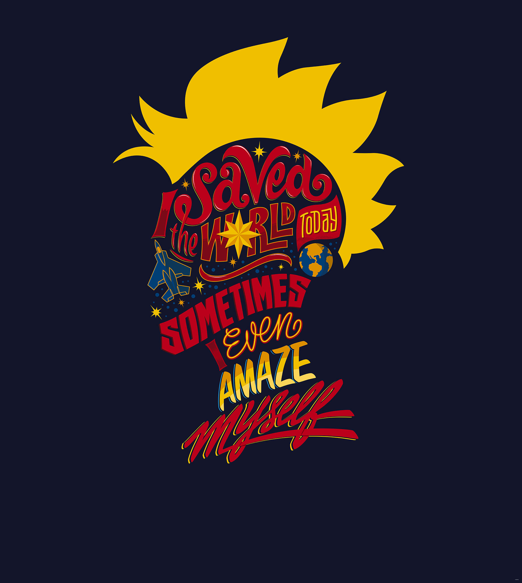 Papier peint Komar - Captain Marvel saves the World - 250 x 280 cm, HEXOA