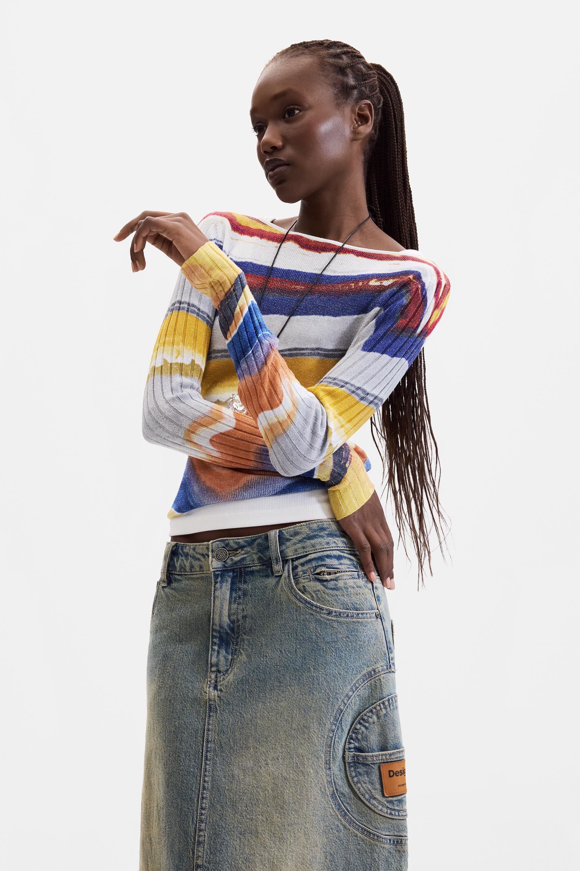 Pull en maille imprimé, DESIGUAL