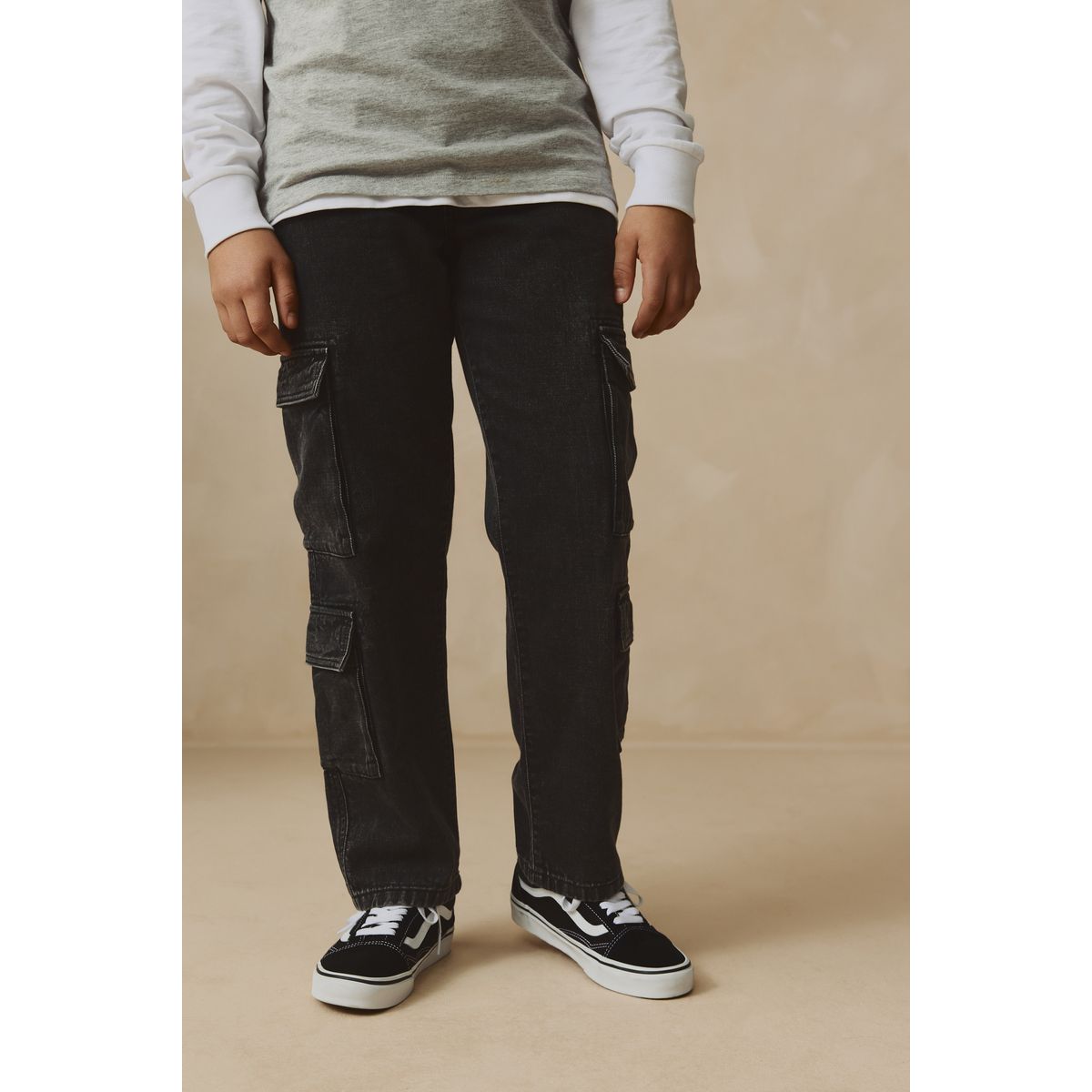 Jean cargo multi-poches en denim 100 % coton, NEXT