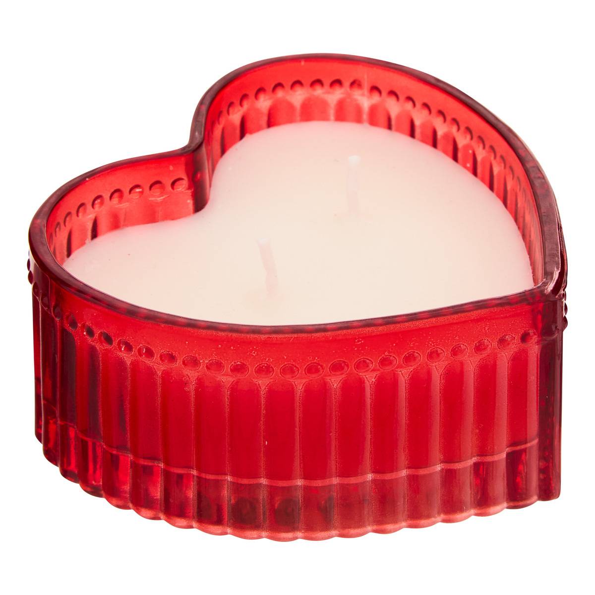 Bougie parfumée 2 mèches pot en verre cœur LOVE, ATMOSPHERA
