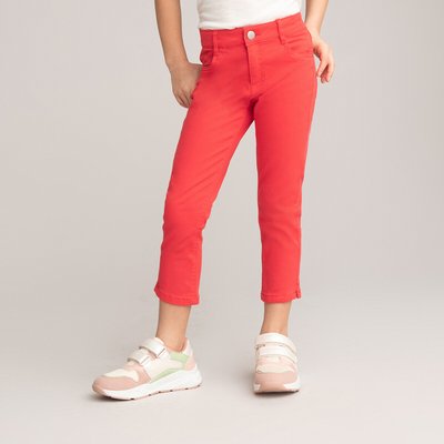 Slim Fit Cropped Trousers in Cotton, 3-12 Years LA REDOUTE COLLECTIONS