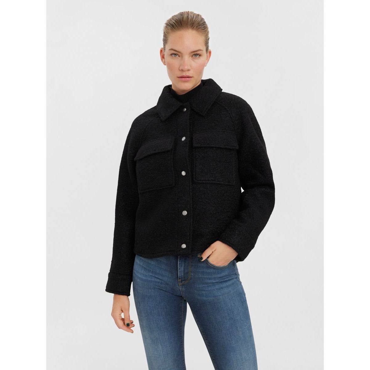 Veste Caban Vero Moda - Taille M, Mi-longue, Blanc/marine, Occasion En Très Bon état