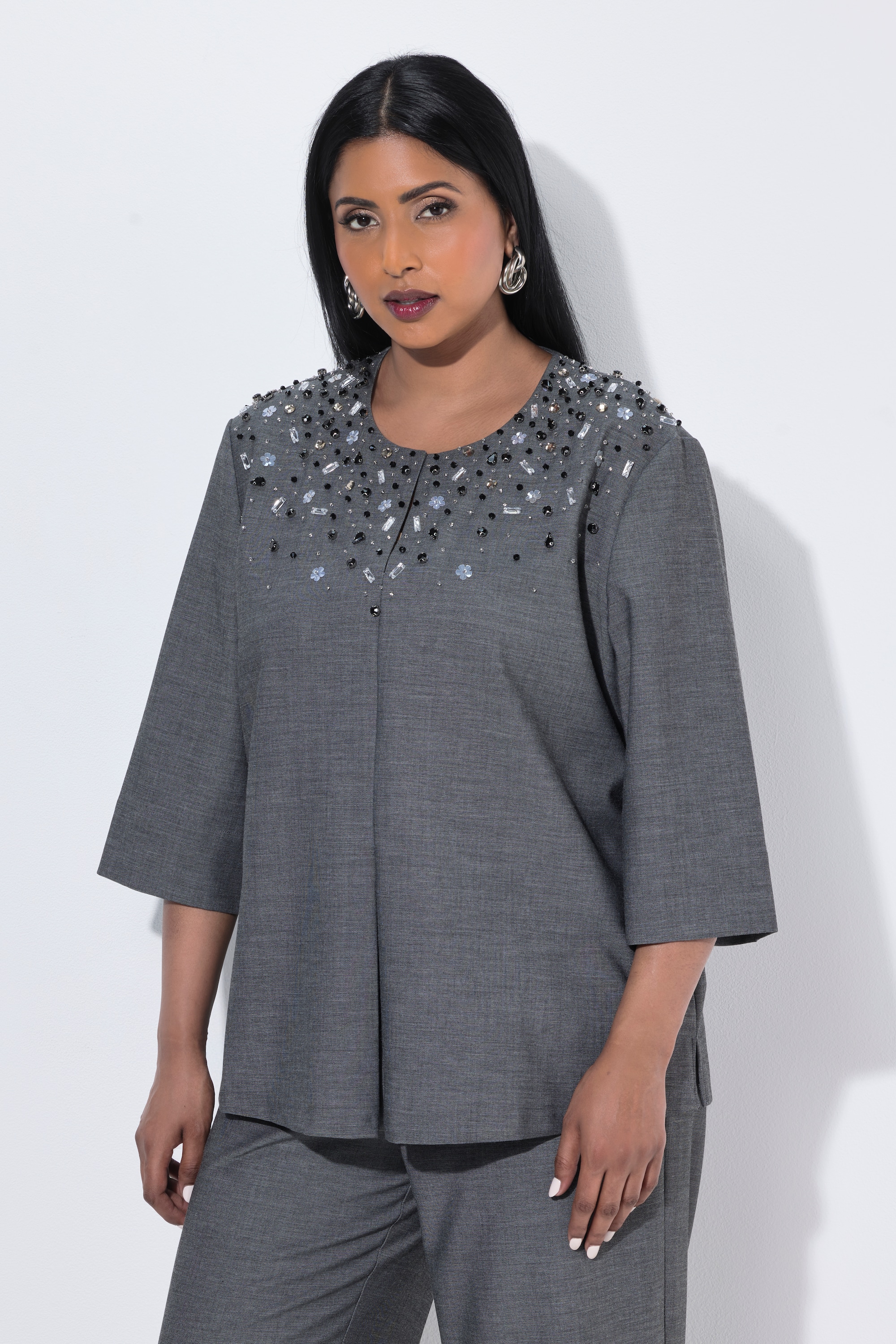 Blouse avec pierres fantaisie, ULLA POPKEN
