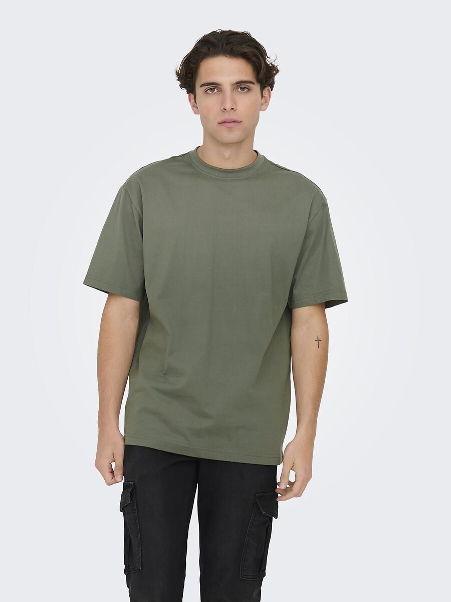 Los T-shirt met ronde hals