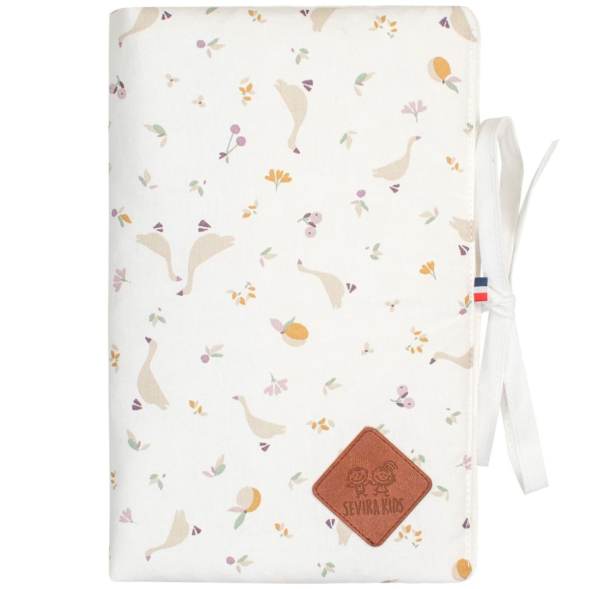 Protège Carnet De Santé En Peluche Ours Et Baleine | Fermeture éclair, 25x16,5 Cm | Lavable Machine 30°C, 100% Coton - 4