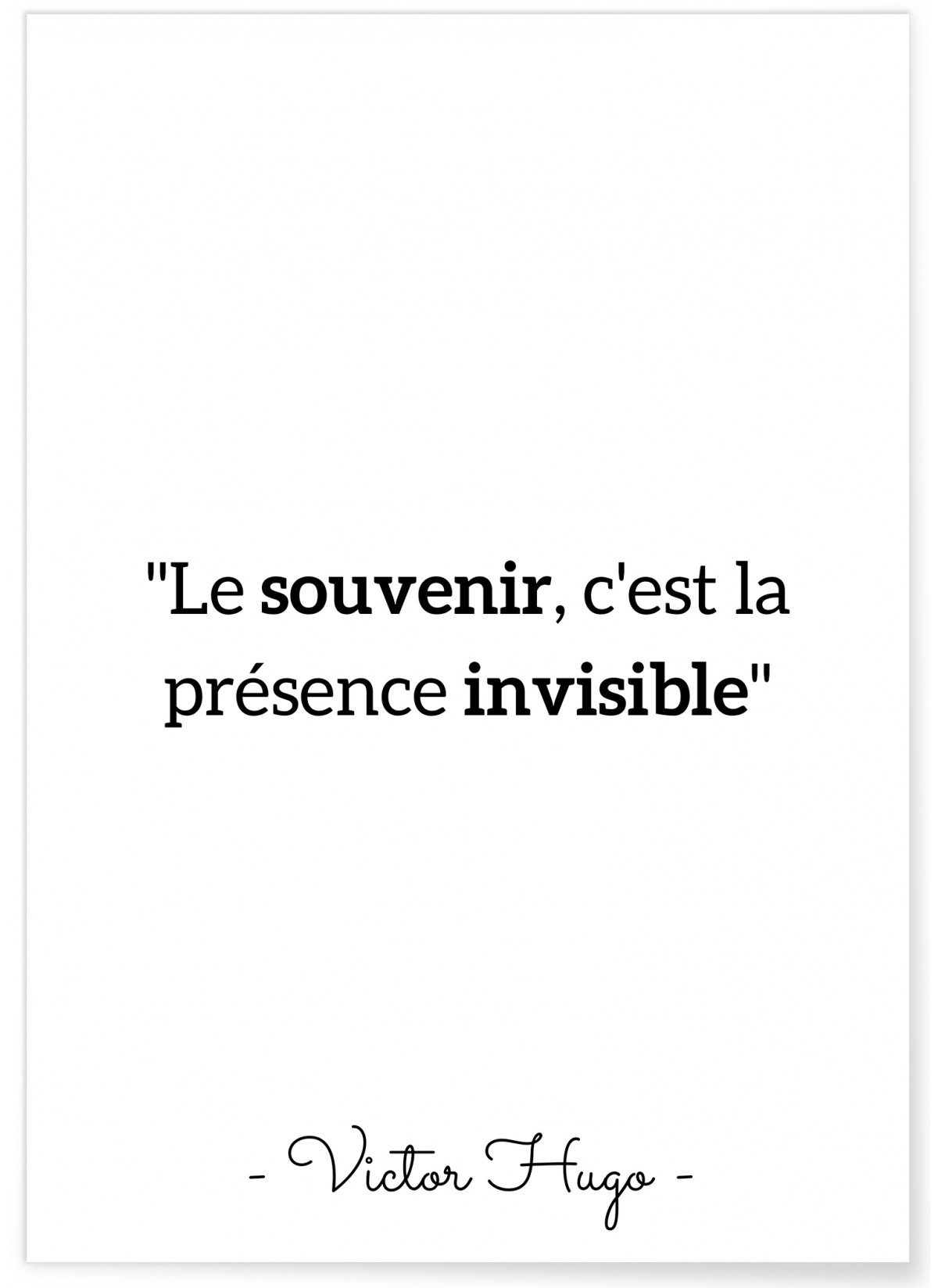 Affiche Victor Hugo 'Le souvenir...', L'AFFICHERIE