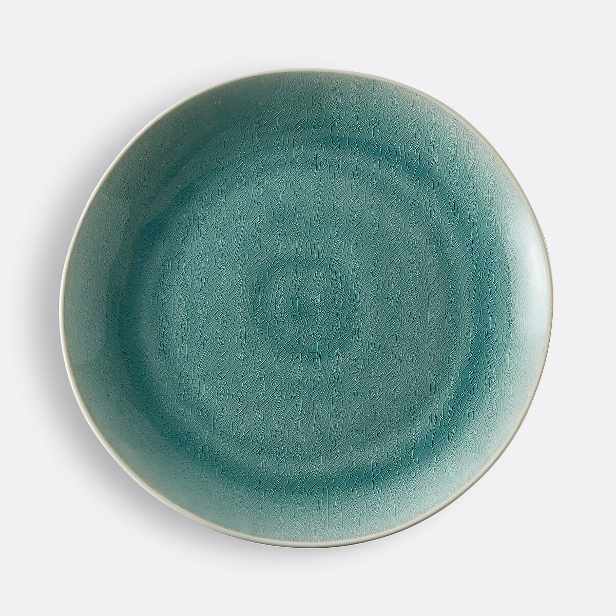 Lot 4 assiettes plates craquelées, GOGAIN