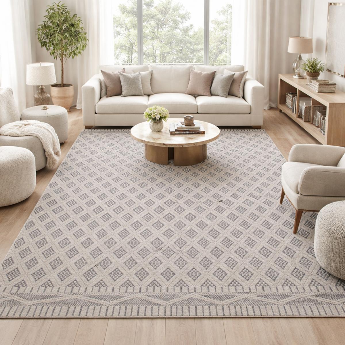Tapis kilim fait main en PET motif géométrique, UN AMOUR DE TAPIS