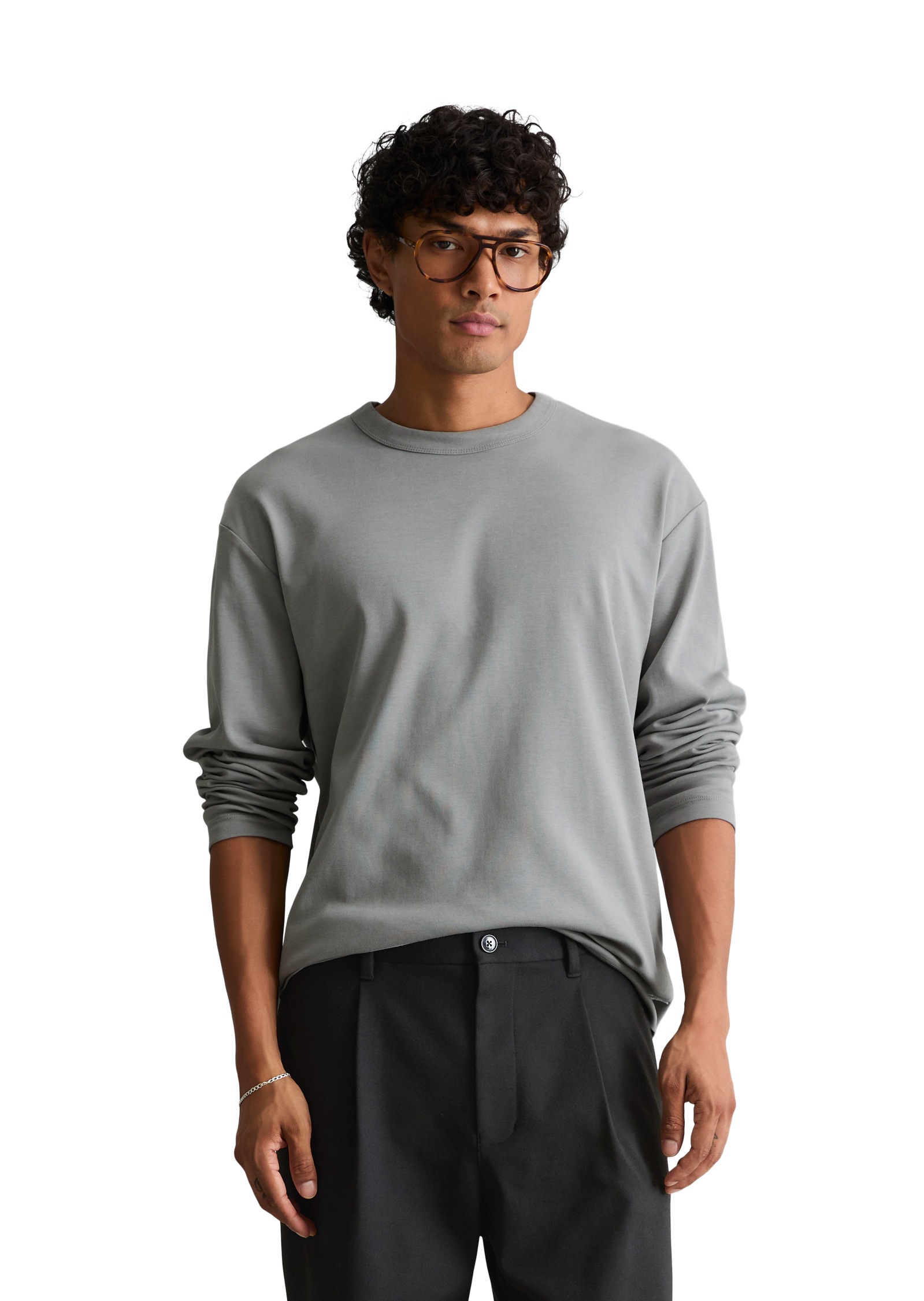 T-shirt à manches longues ample et épais en coton bio, MARC O’POLO DENIM