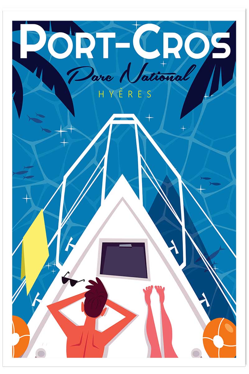 Poster de bronzette à port cros, HEXOA
