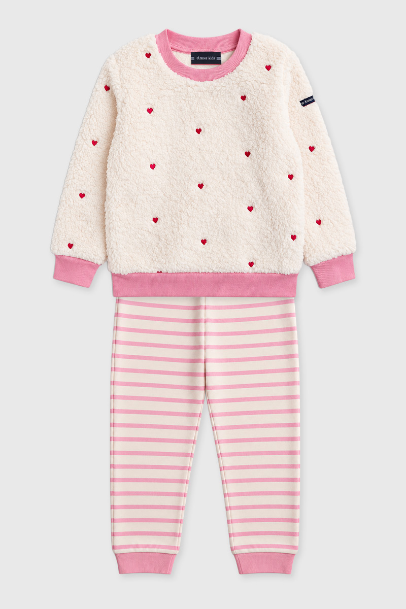 Pyjama rayé coeur Kids - coton, ARMOR-LUX