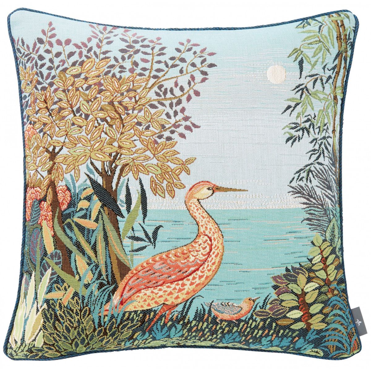 coussin tapisserie heron en foret made in france, france