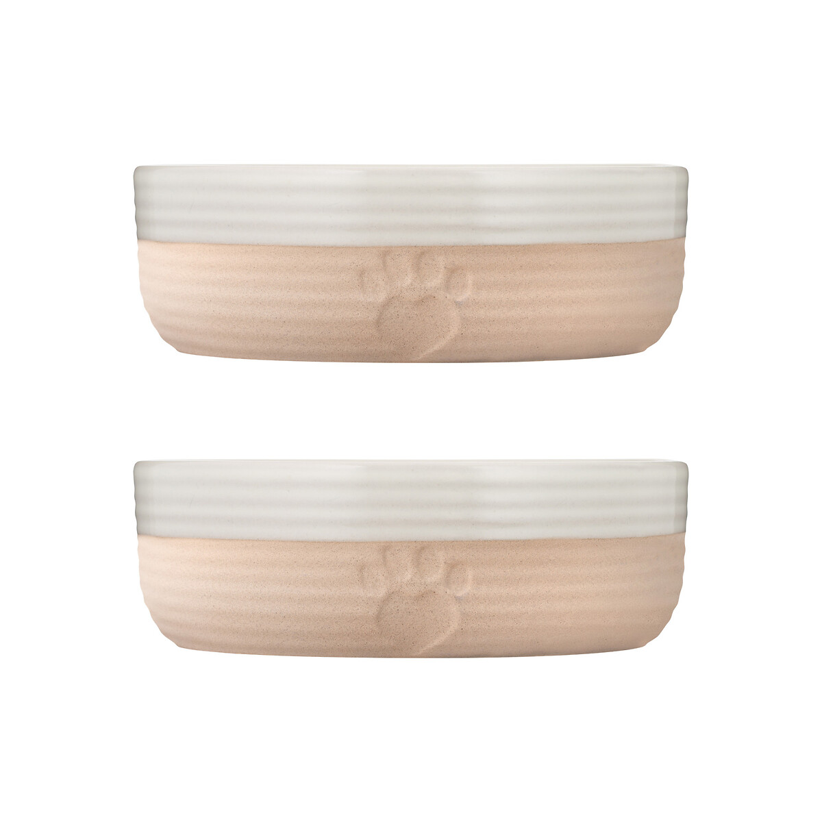Set of 2 Heart Paw Pet Bowls 15cm, MASON CASH