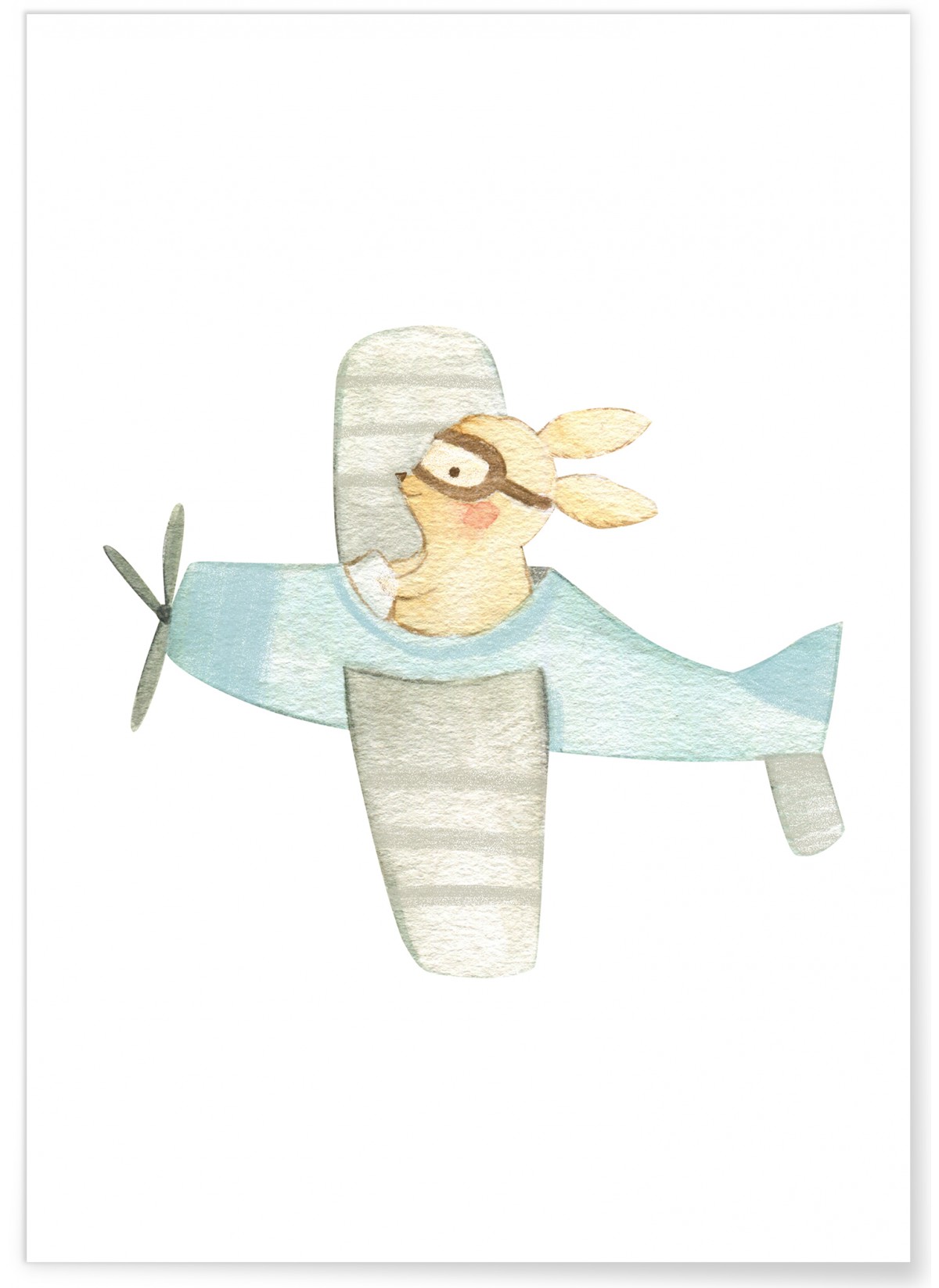 Affiche Enfant Lapine Avion, L'AFFICHERIE