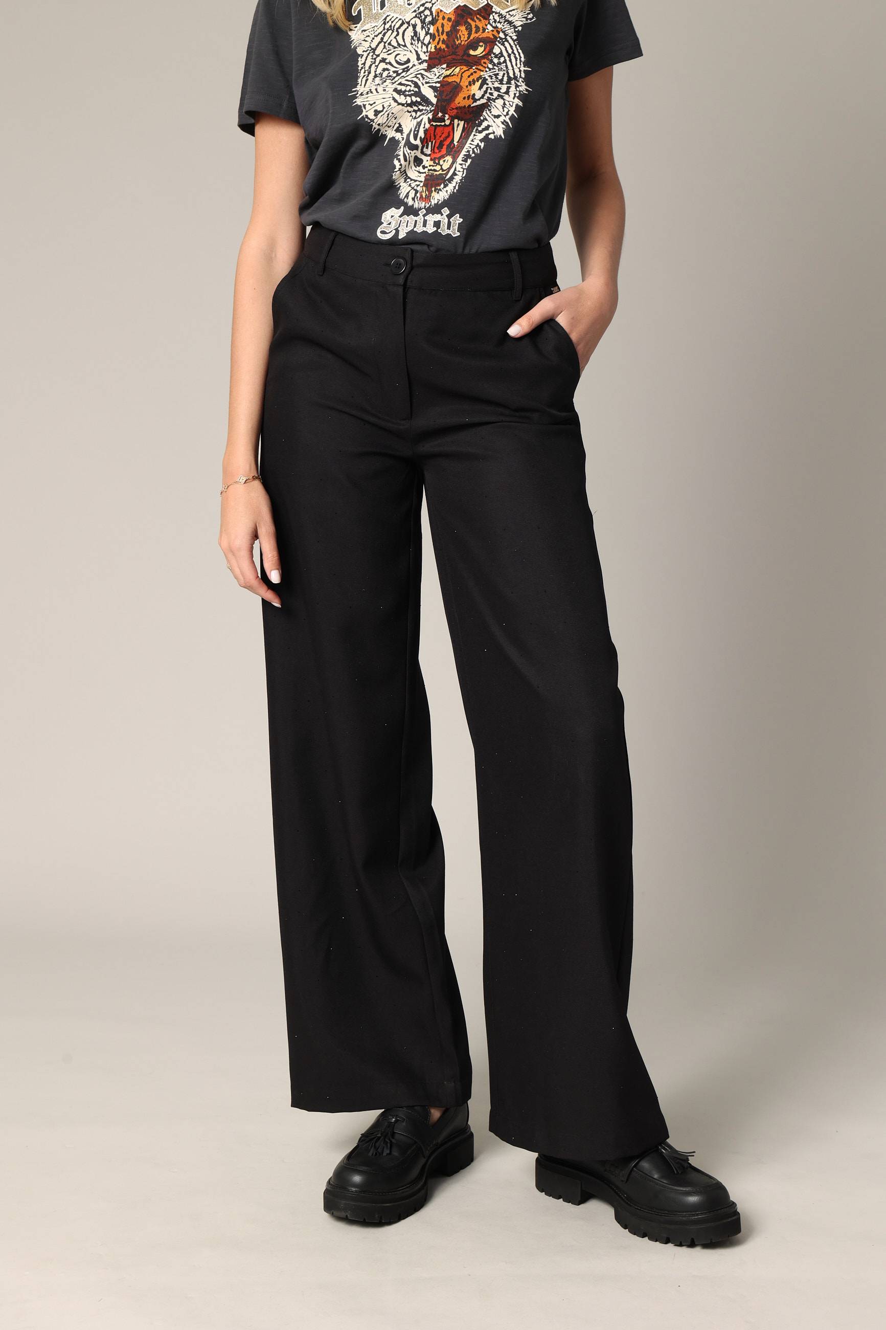 Pantalon large à plis et strass IKIELLE, DEELUXE
