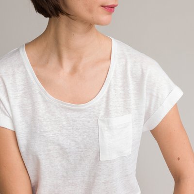 T-shirt en lin, col rond, manches courtes ANNE WEYBURN