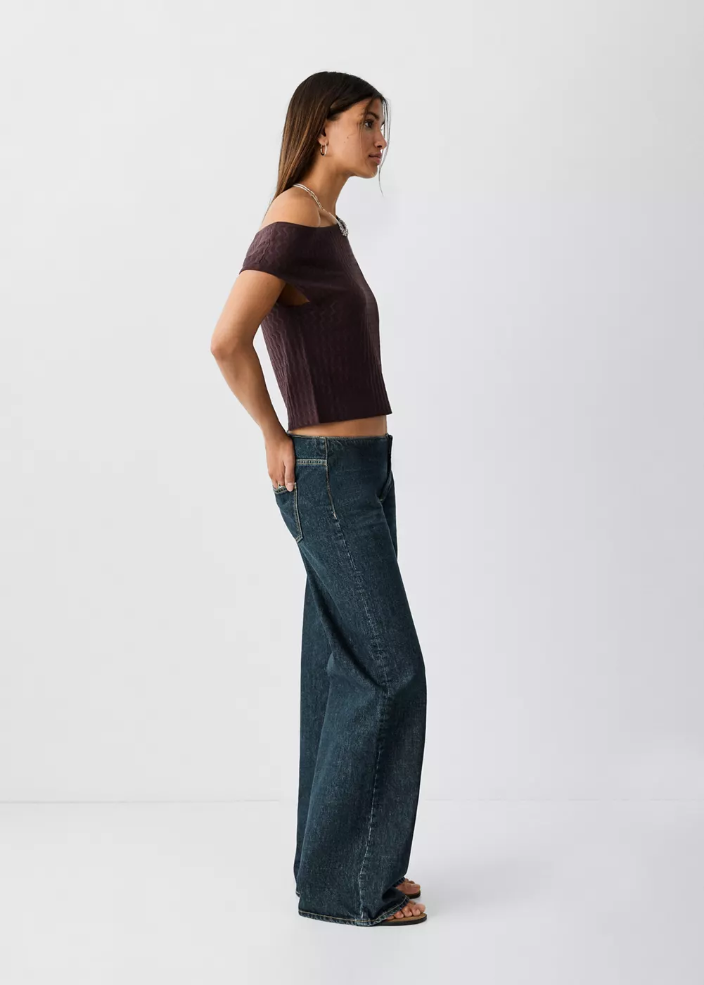 Jean low waist wide leg, MANGO TEEN