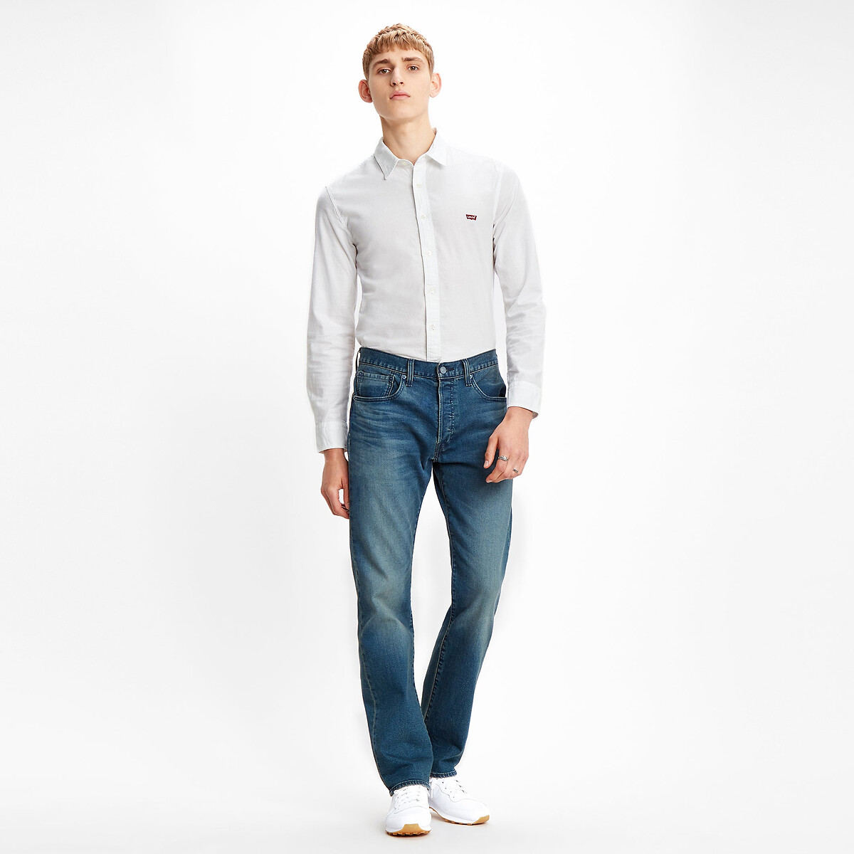 Image of Housemark Cotton Poplin Shirt in Slim Fit