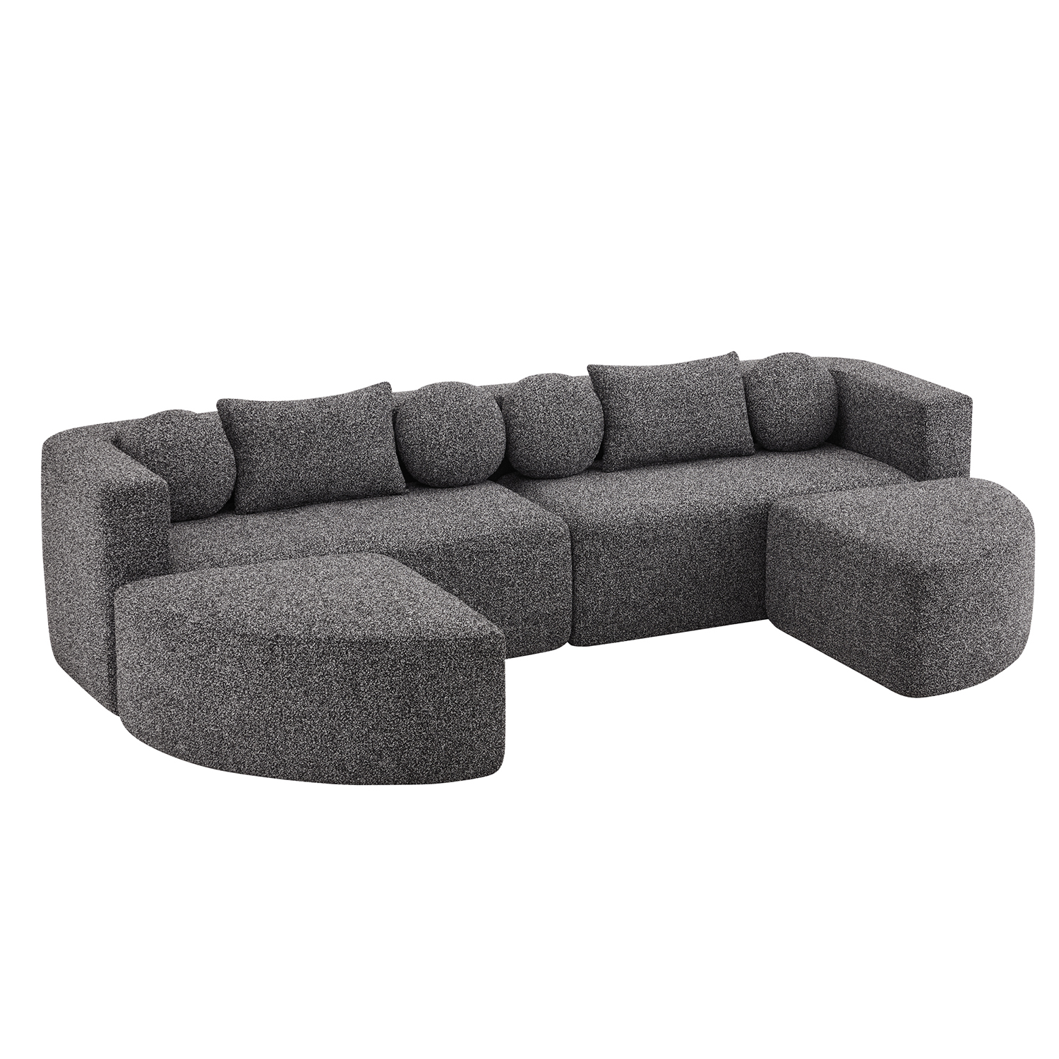 Canapé d'angle modulable convertible en chenille, MODEL1, MEUBLES COSY