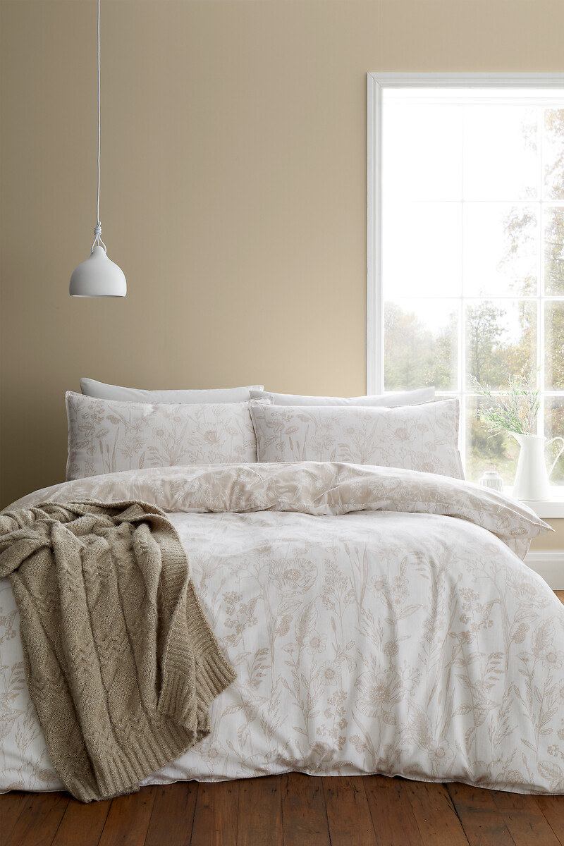 Brushed Floral Toile 100% Cotton Duvet Cover and Pillowcase Set, BIANCA FINE LINENS