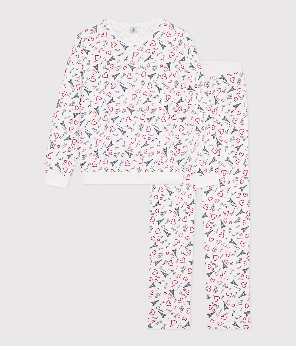 Pyjama en coton imprimé Paris, PETIT BATEAU