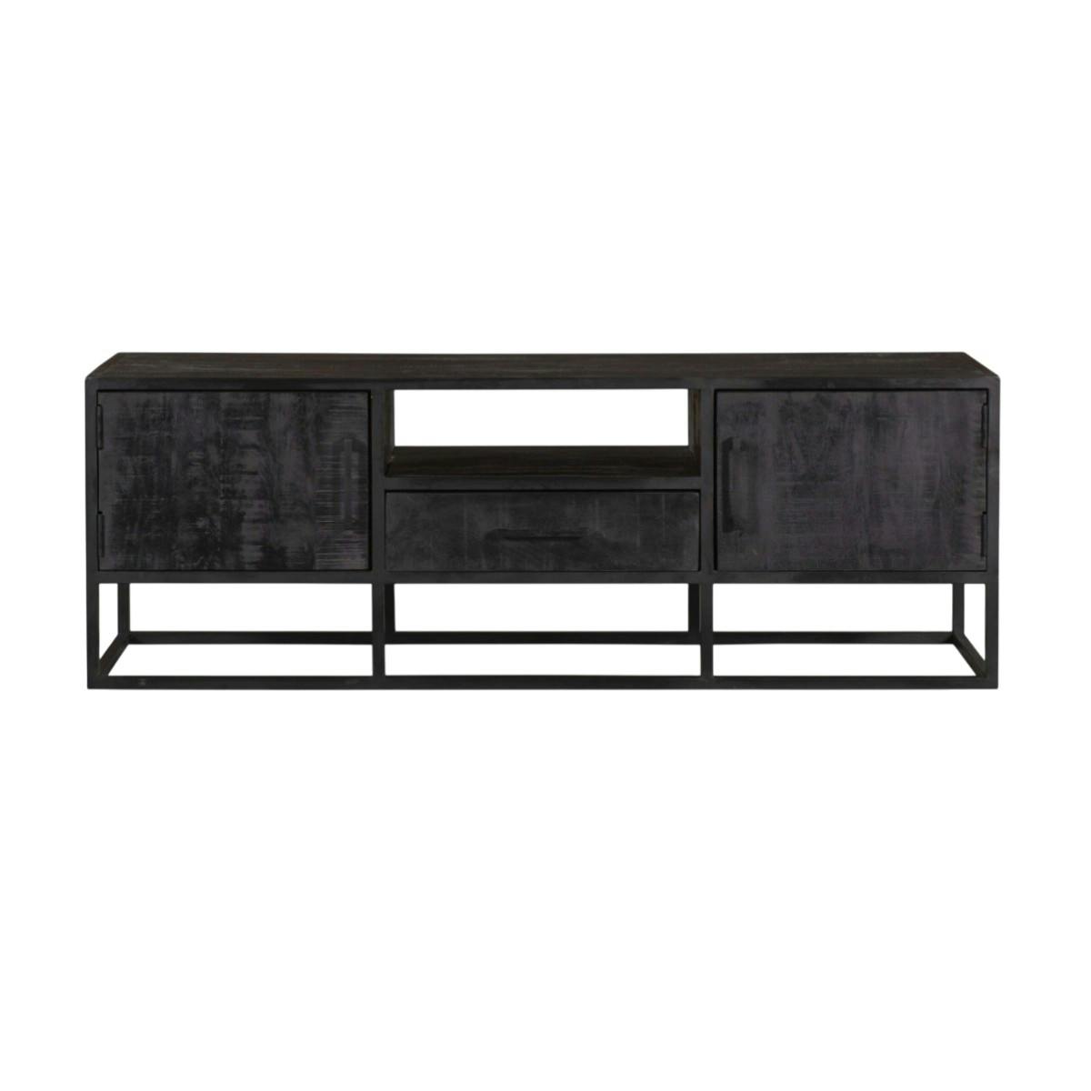 Meuble TV 2 portes, 1 niche en bois 145 cm RIVANO, PIER IMPORT