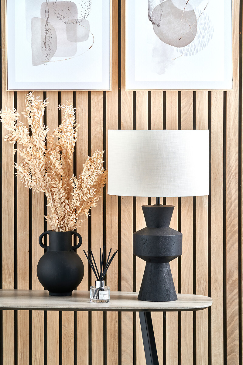 Kingsbury Mango Wood Contemporary Table Lamp Base, ÉDITÉ