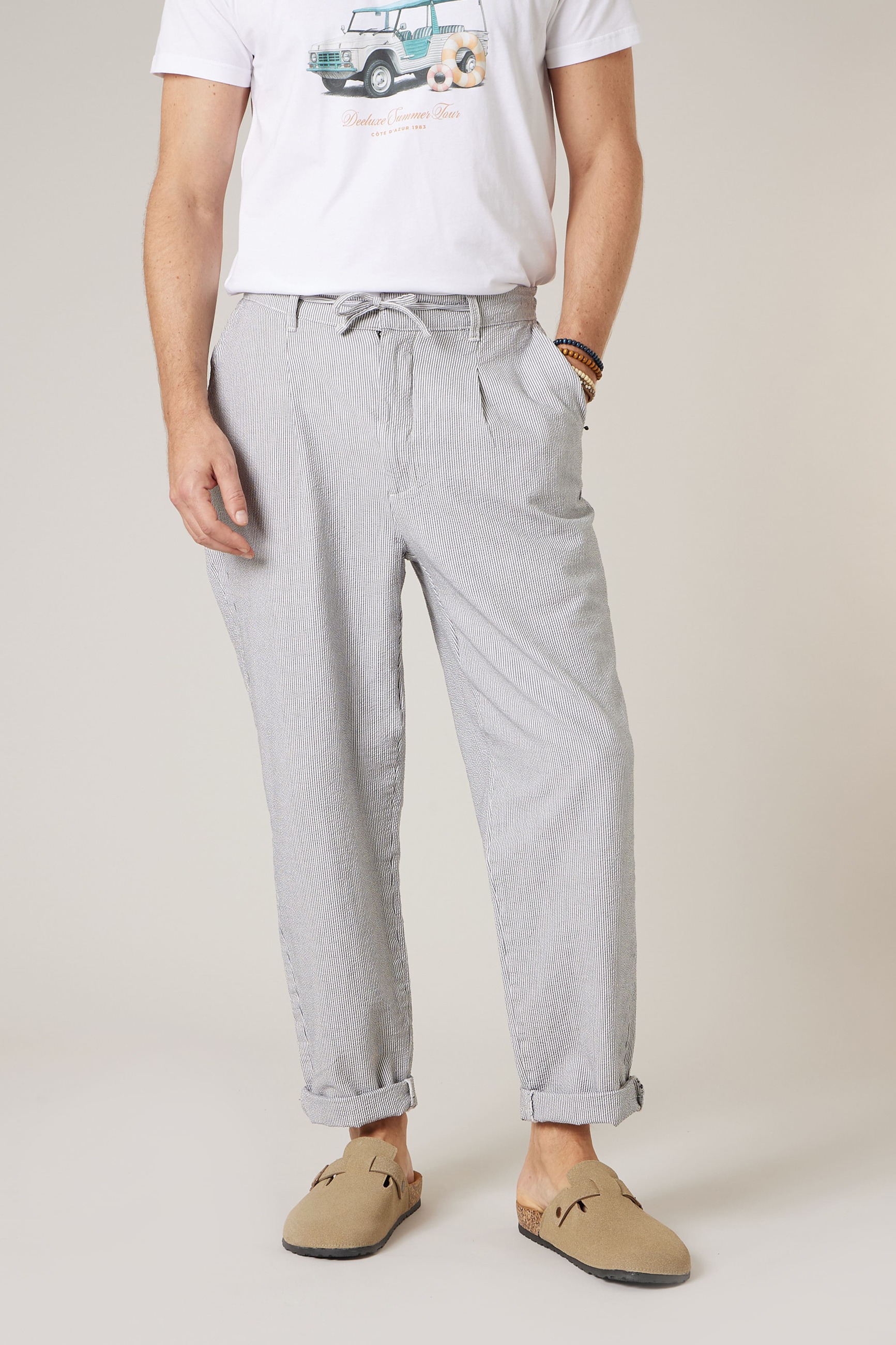 Pantalon relaxed homme en seersucker BLAISE, DEELUXE