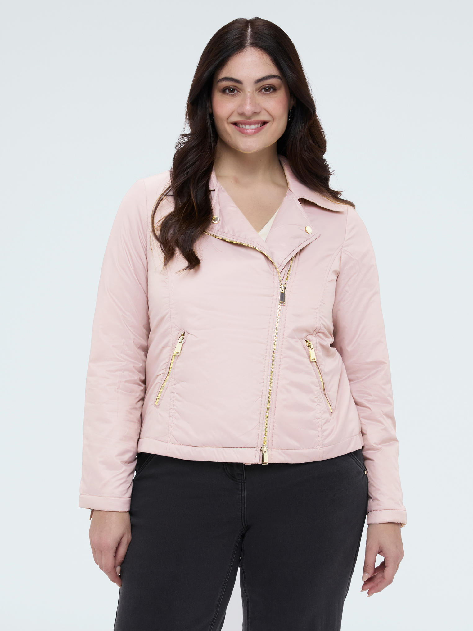 Veste motard matelassée avec fermeture asymétrique, FIORELLA RUBINO