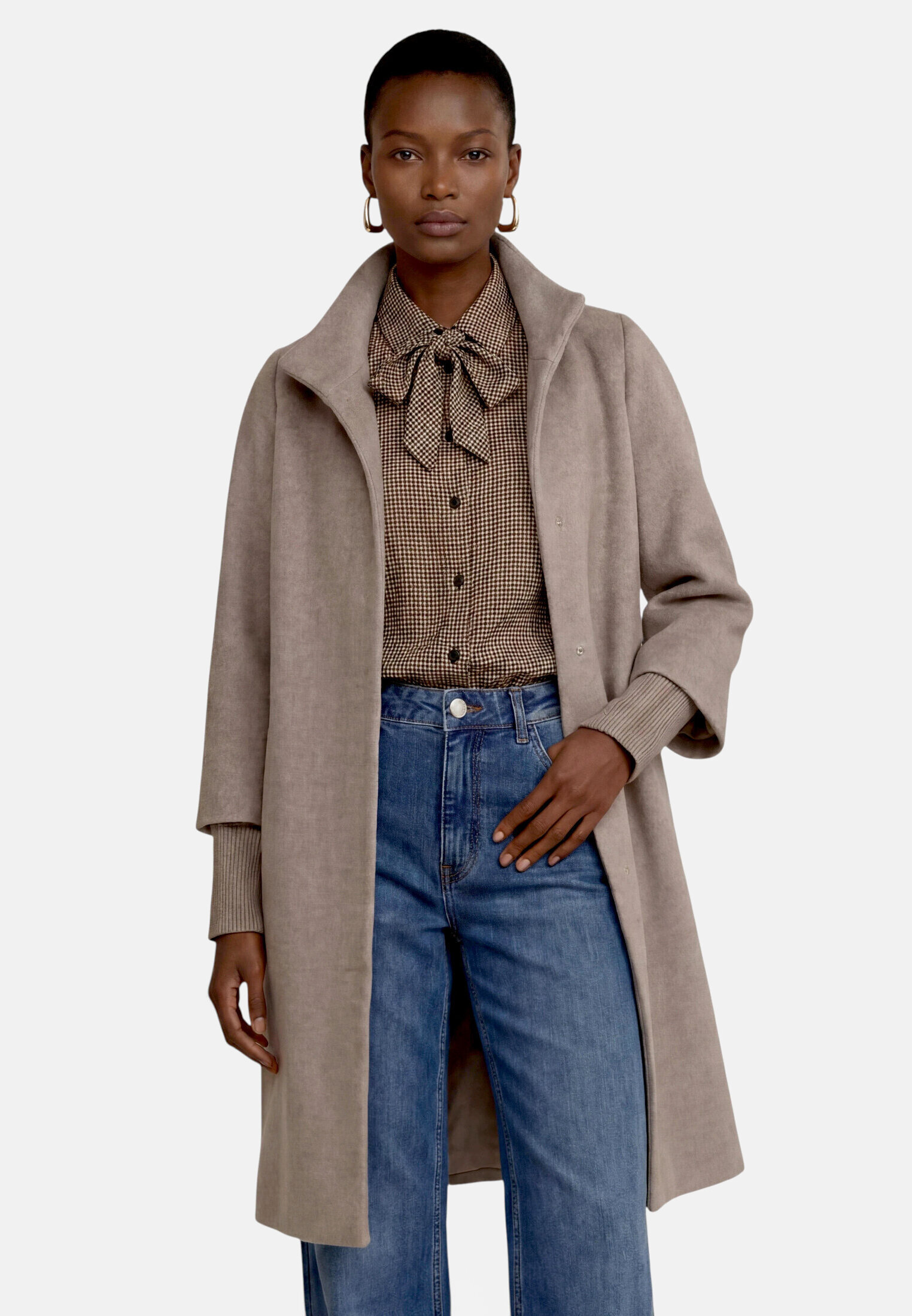 Manteau court à col droit, ZERO