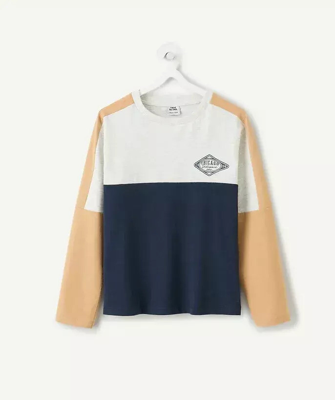 T-shirt a maniche lunghe colourblock, TAPE A L'OEIL