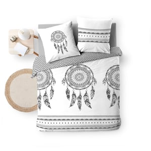 Housse De Couette Attrape-rêves 220x240 Cm - Parure 3 Pièces En Polycoton Avec 2 Taies 65x65 Cm - Literie Douce Pour 1/2 Personnes