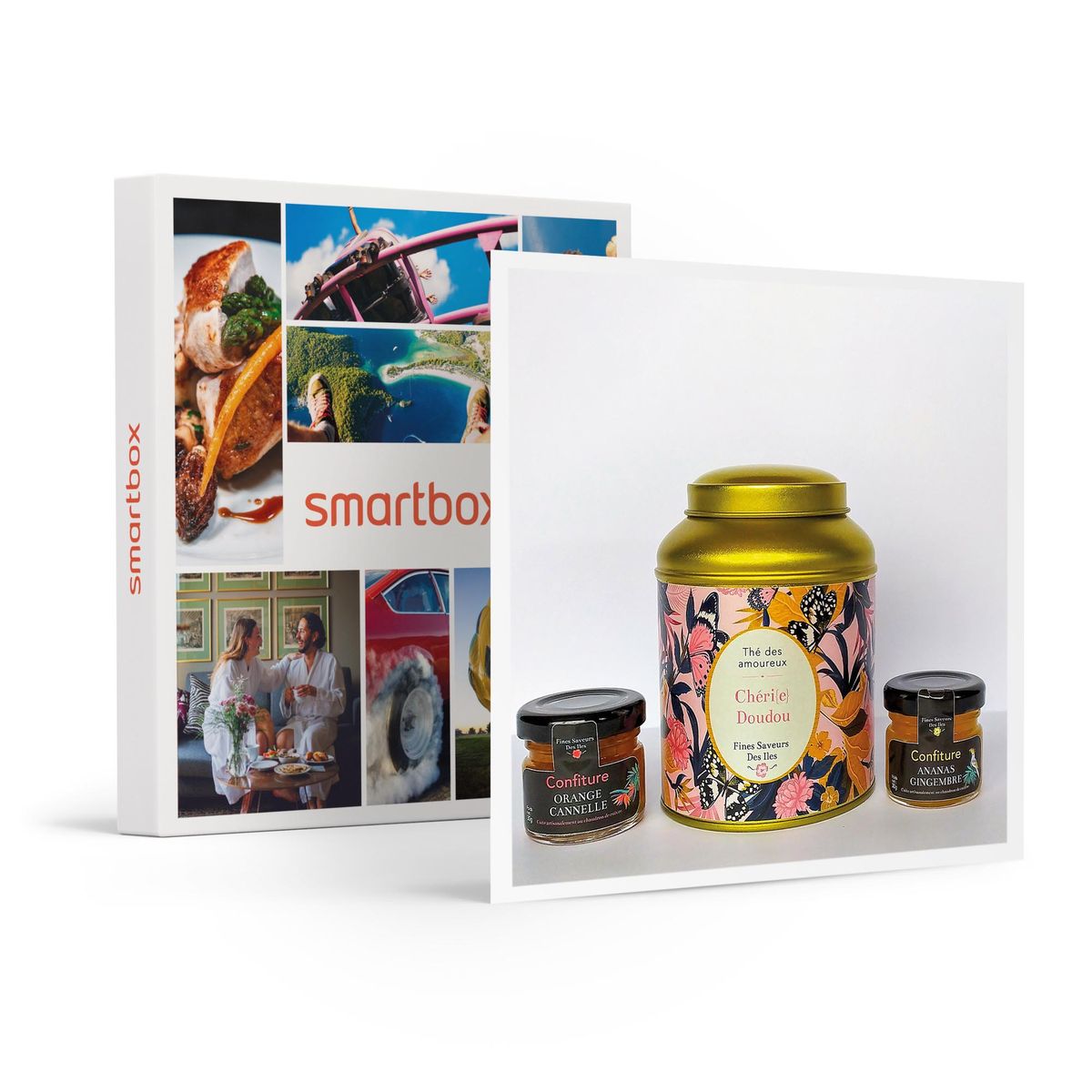Coffret des amoureux composé de thé parfumé et de confitures artisanales -  smartbox - coffret cadeau sport et aventure Smartbox