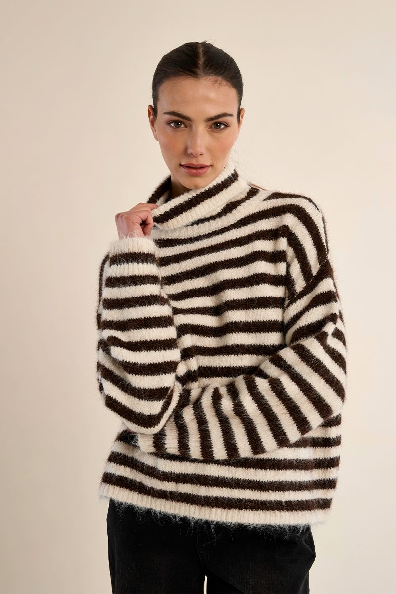 Pull col roulé rayé, MOLLY BRACKEN